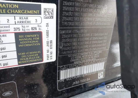 2019 Land Rover Range Rover Sport Hse Mhev z USA, uszkodzony, nr VIN SALWR2RU4KA870289